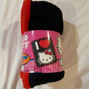 Sanrio Black and Red Hello Kitty Blanket